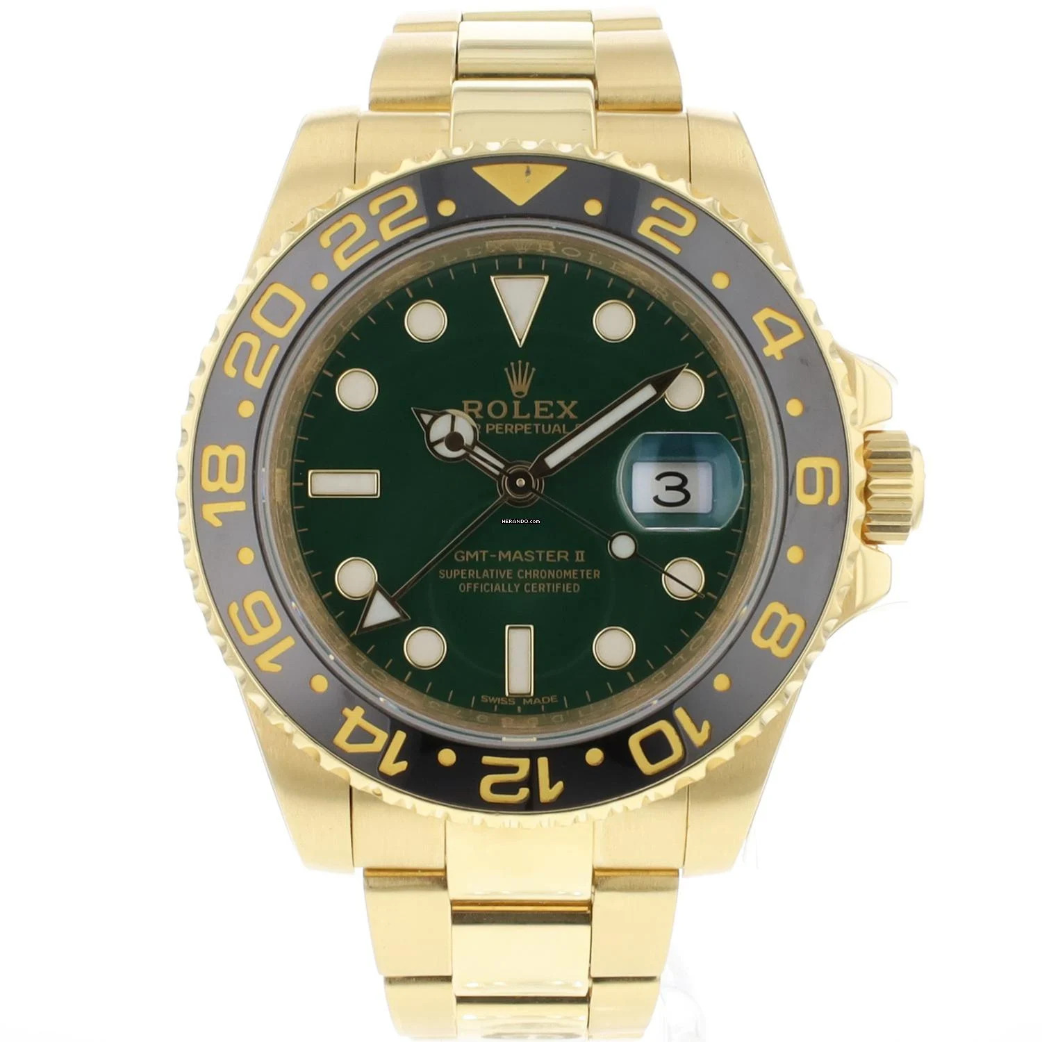 Rolex GMT-Master II Yellow Gold Green Dial Service '23