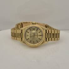 Thumbnail von Rolex Lady-Datejust Presidente Bark Finish Full Gold 26mm Autom. Completo