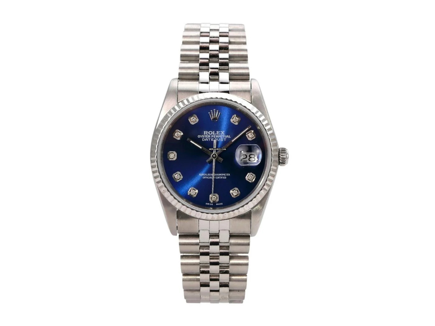 Rolex Datejust 36 Ref. 16234 Blau Diamant Jubile-Band