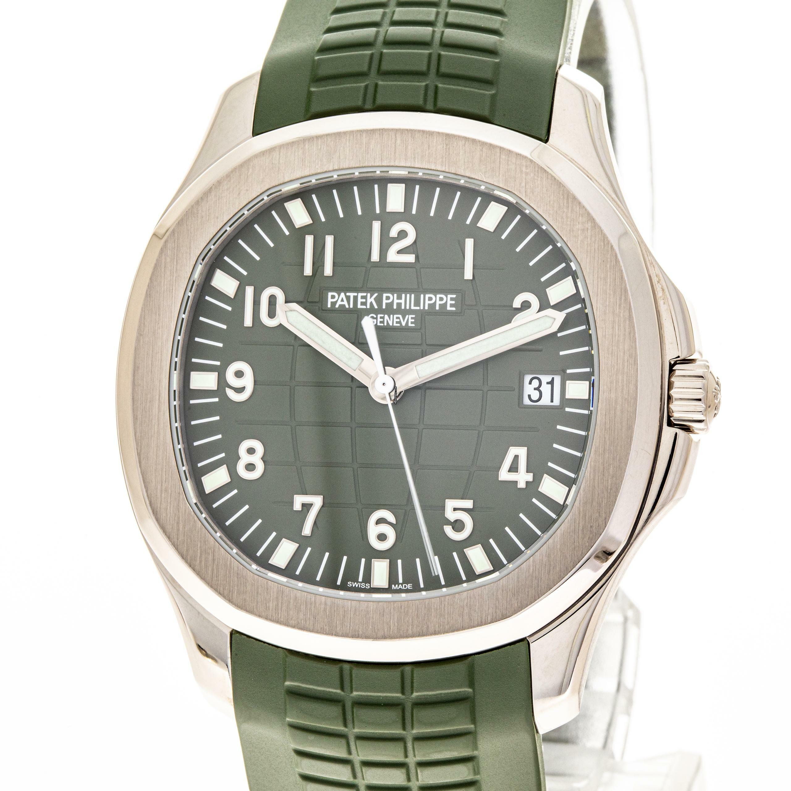 Patek Philippe Aquanaut Whitegold 42 Green – 5168G-010 – like NEW – 2019 Full Set