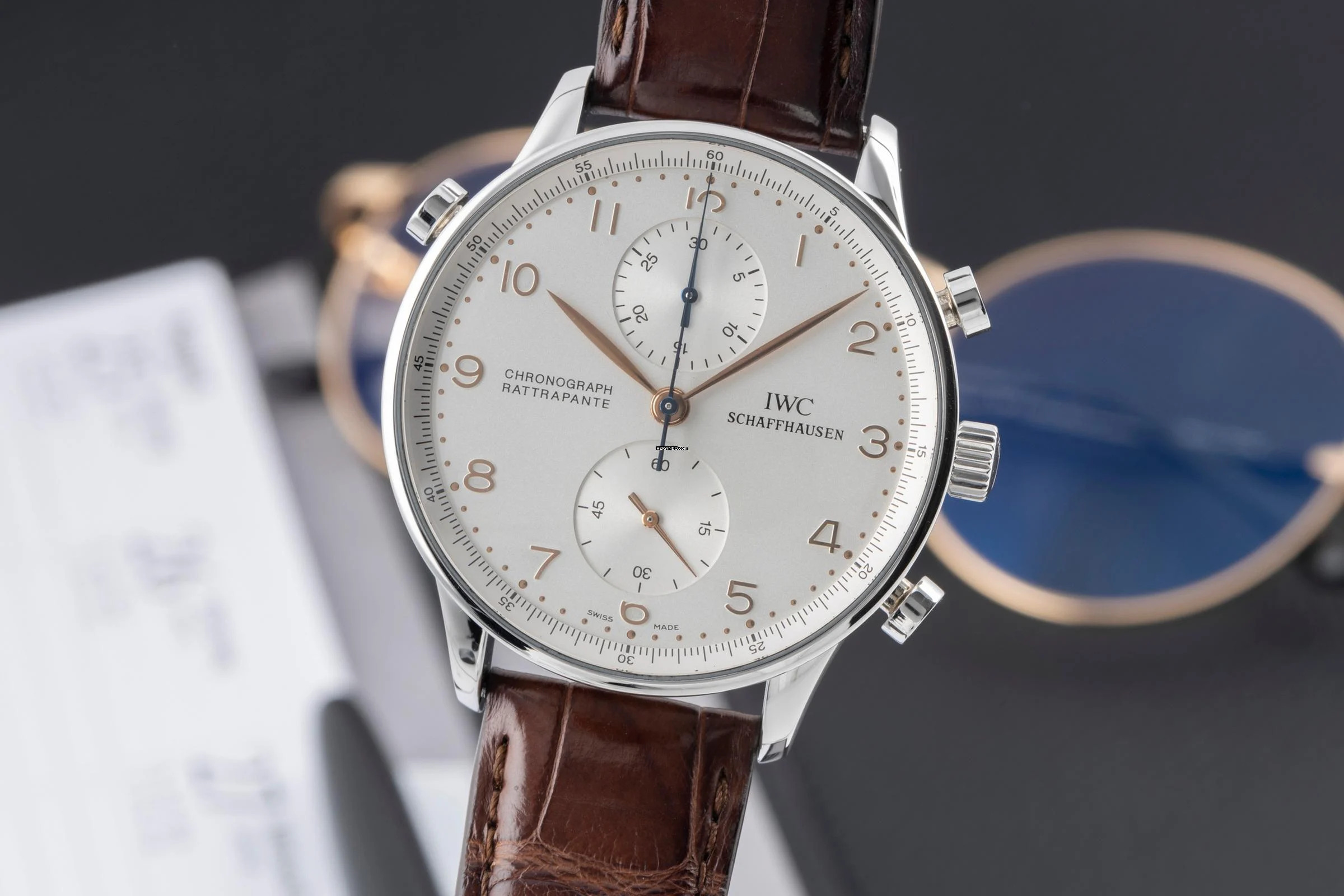 IWC Portugieser Chronograph Rattrapante Chronograph Edelstahl Handaufzug Ref. IW371202 B&P
