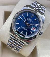 Thumbnail von Rolex Datejust 36 (Jubilee) Top Condition BLUE Dial ROULETTE DATE - FULL SET BOX&PAPERS