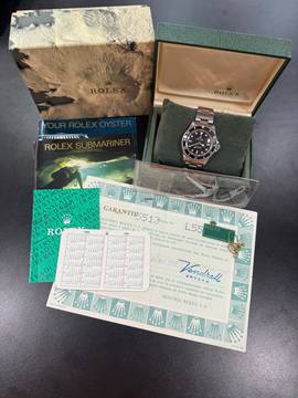  Rolex Submariner (No Date) Glossy Dial Submariner 1990 Full Set booklets tags anchors etc 