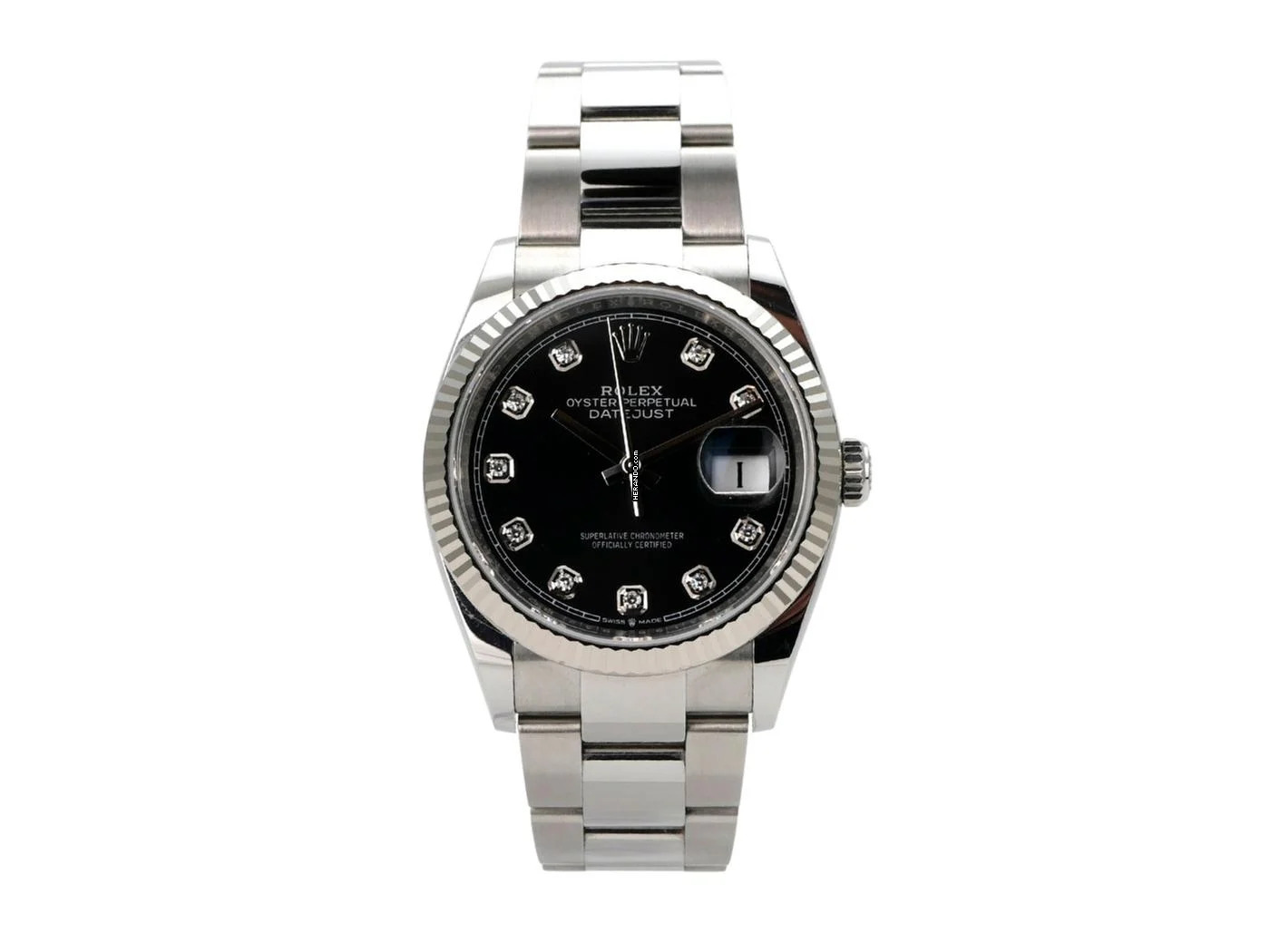 Rolex Datejust 36 Oystersteel Weißgold Ref. 126234 Schwarz Diamant