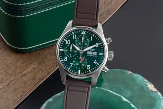 Thumbnail von IWC Fliegeruhr Chronograph Pilot Chronograph Green Stahl Automatik Ref. IW388103 B&P 2021