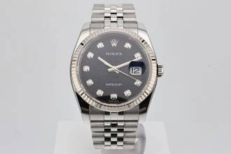 Thumbnail von Rolex Datejust 36 36mm Jubilee Black Anniversary Diamonds Dial - With Box And Papers - 116234 2015