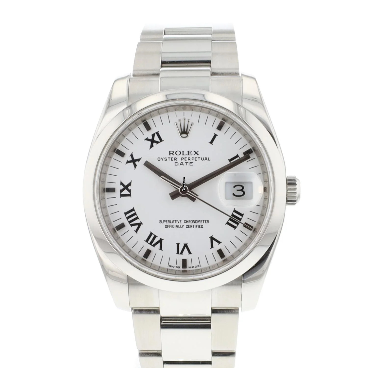 Rolex Oyster Perpetual Date 34 White Roman Dial