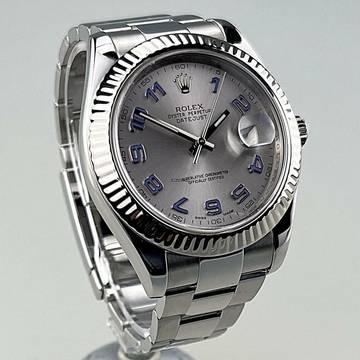 Rolex Datejust II Stahlgehäuse Weißgoldlünette 41 mm Zifferblatt silber arabische Ziffern LC100 Full Set deutsche Auslieferung EK 10/2009 Revision 11/2025