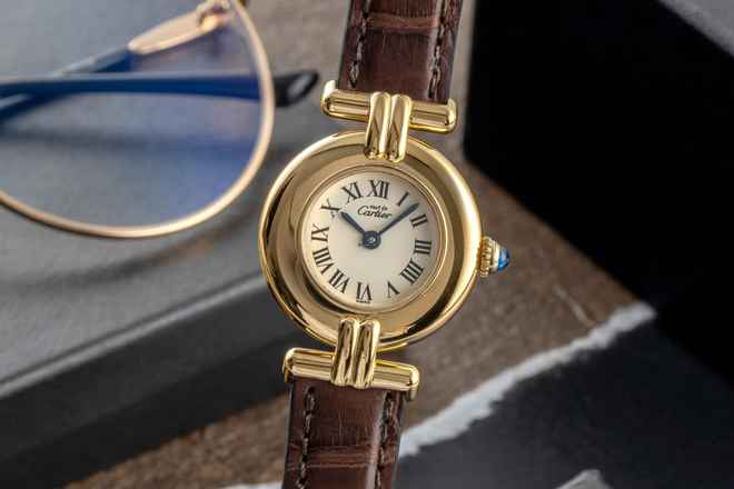  Cartier Colisée must de Cartier Vermeil Ivory Roman Dial Ref. 590002 