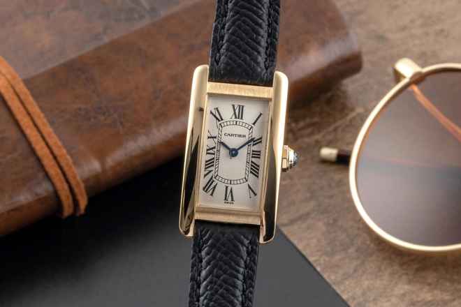  Cartier Tank Américaine 18K (0,750) Gelbgold Damenuhr Gold Ref. W26015K2 1710 