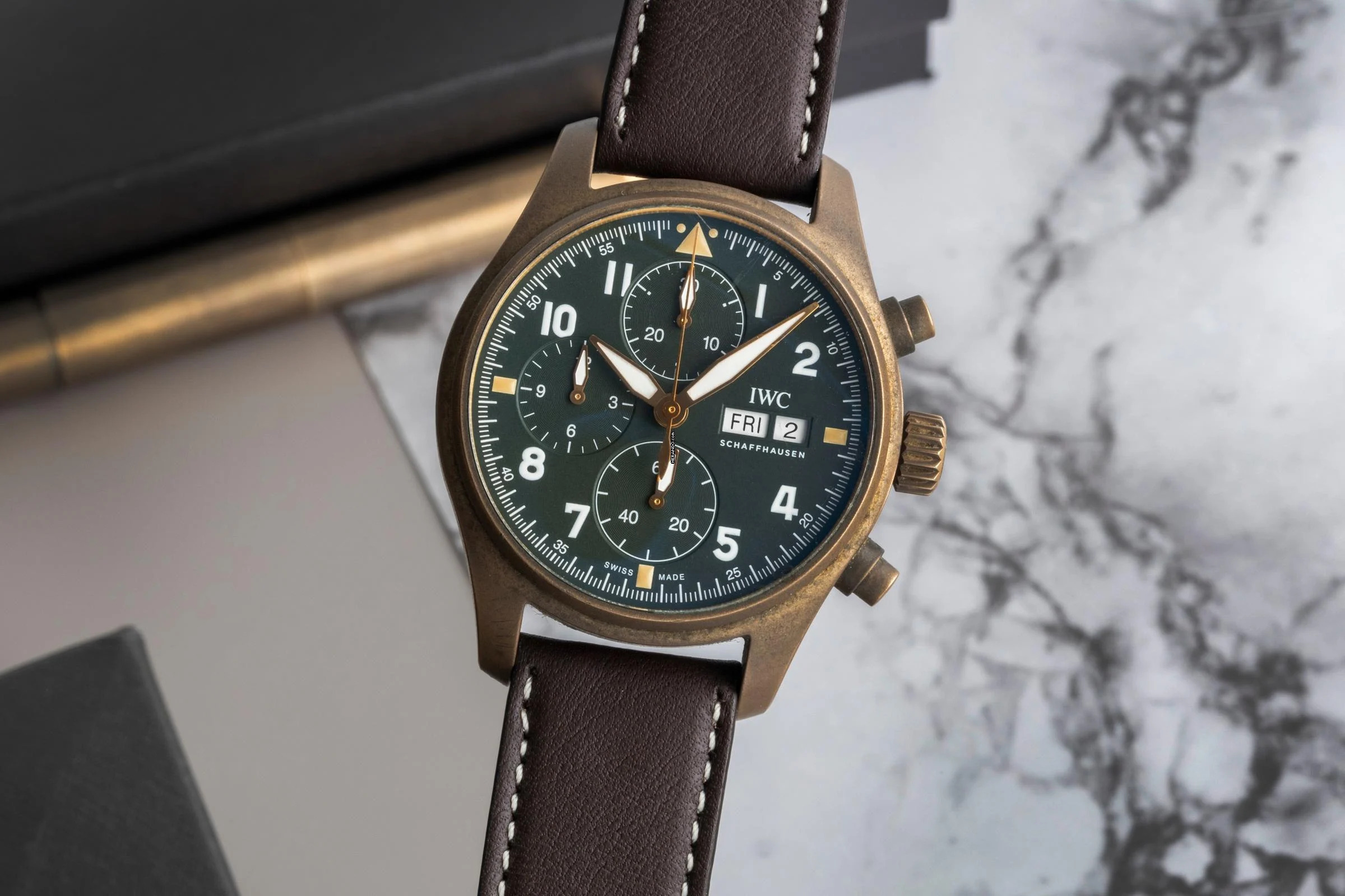 IWC Fliegeruhr Spitfire Chronograph Fliegerchronograph Spitfire Chronograph Bronze Ref. IW387902 B&P