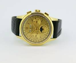 Thumbnail von Breitling Triple calendar moonphase 18Karat Gold Rare vintage watch