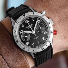 Thumbnail von Hanhart Red Lion Mk II 39 mm Herrenarmbanduhr Handaufzug mit Kautschukband H704L.210-1010