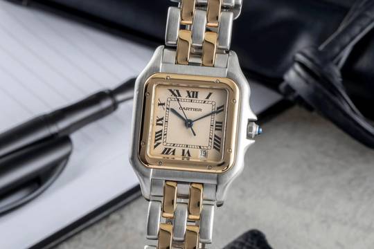  Cartier Panthère Lady Stahl / Gold Datum Damenuhr Ref. 83083242 Klassiker 