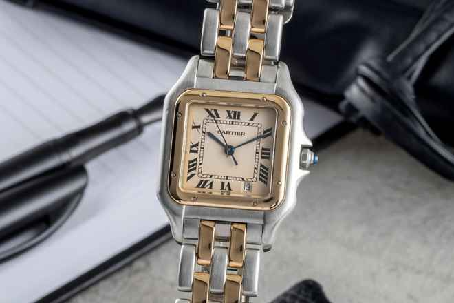  Cartier Panthère Lady Stahl / Gold Datum Damenuhr Ref. 83083242 Klassiker 