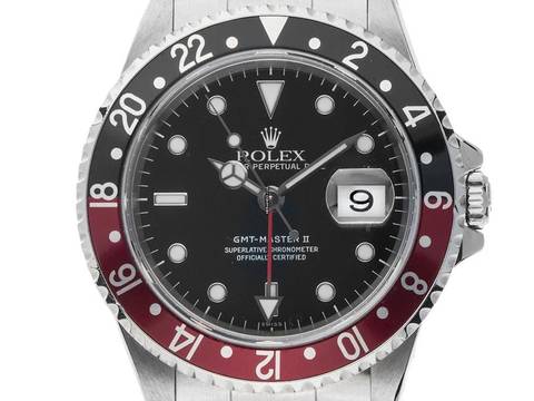  Rolex GMT-Master II rot schwarz Coke Ref.16710 LC 100 1997 Full Set sehr gut Vintage 