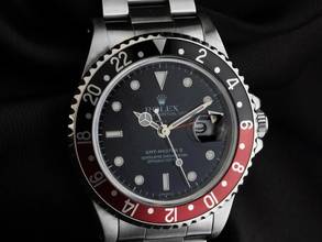 Thumbnail von Rolex GMT-Master II rot schwarz Coke Ref.16710 LC 100 1997 Full Set sehr gut Vintage