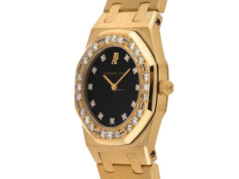  Audemars Piguet Royal Oak Lady 18kt Gelbgold Diamanten Ref.6008BA 1988 Full Set wie Neu Vintage 