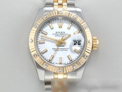  Rolex Lady-Datejust 179313 Stahl Gelbgold 750 Diamanten Automatik Stainless Steel 18kt Yellow Gold White Dial Oyster-band Chronometer 