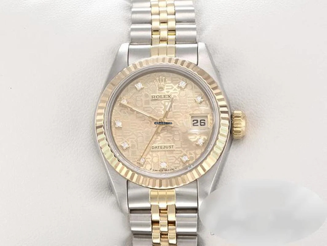 Rolex Lady-Datejust Edelstahl Gelbgold 750 Diamanten Automatik Gold Stahl Damen Stainless Steel 18kt Yellow Gold Jubilé-band Chronometer Oyster
