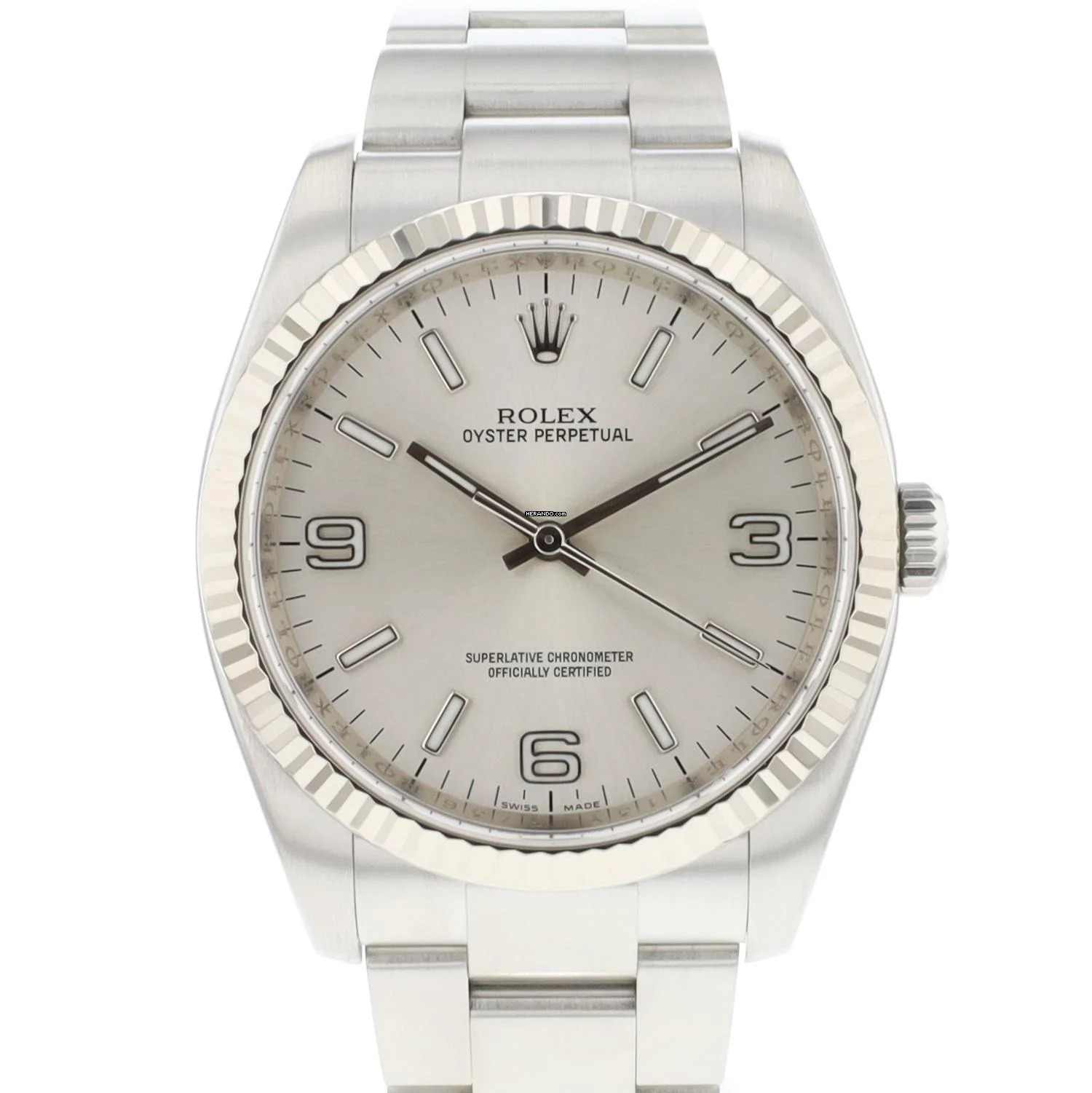 Rolex Oyster Perpetual 36 Silver Dial Fluted