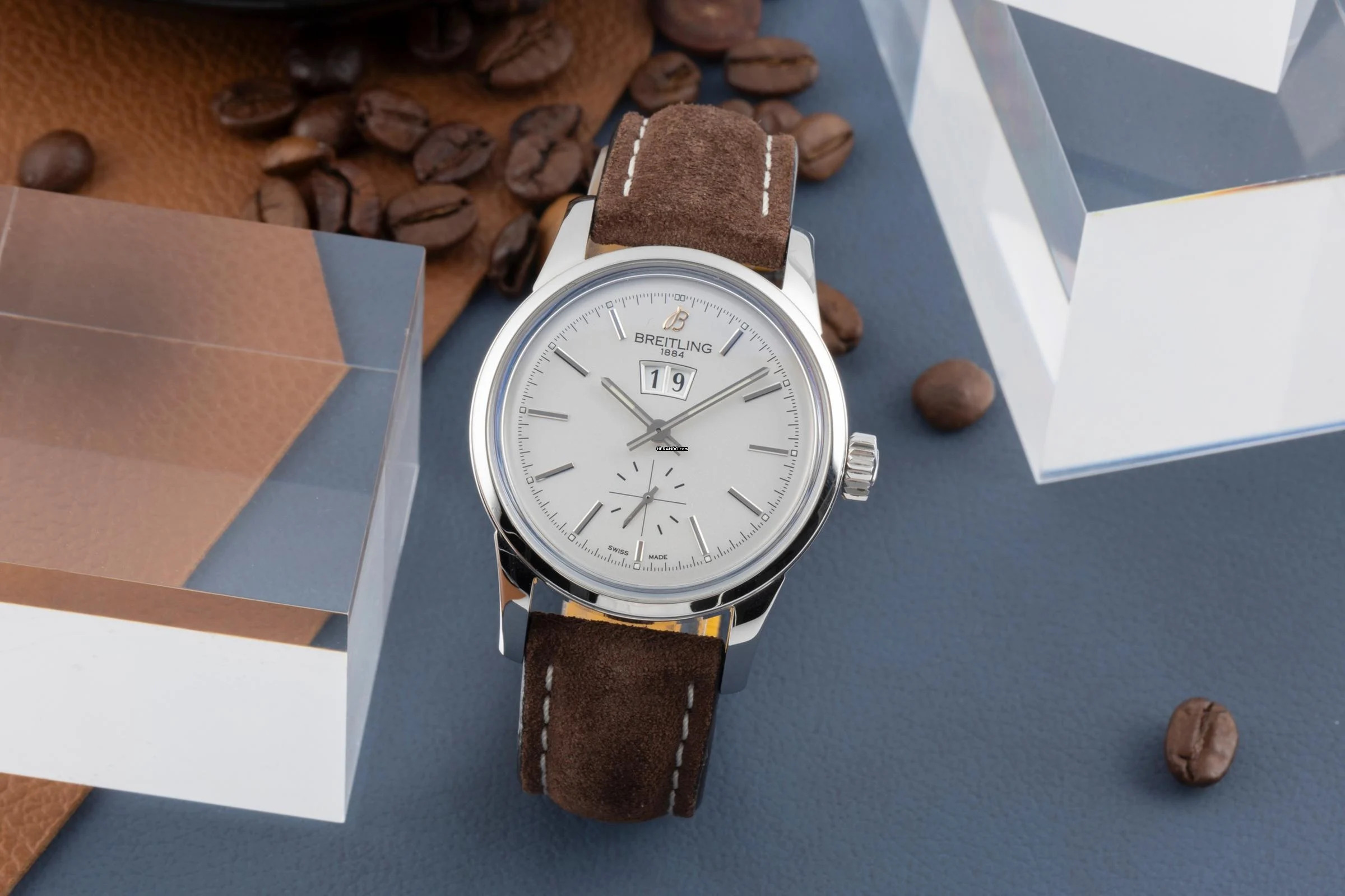 Breitling Transocean 38 Edelstahl Automatik Herrenuhr Ref. A1631012/G781 B&P