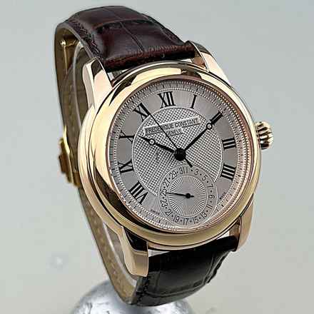  Frederique Constant Manufacture Classic Automatic Pattern Dial Edelstahlgehäuse Roségod plattiert mit Originalbox 