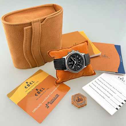  Ebel Le Modulor 1911 Chronograph Automatik Edelstahl Lederarmband mit Faltschließe Erstbesitz Full Set - Box Garantiekarte Siegel und s. Papiere 