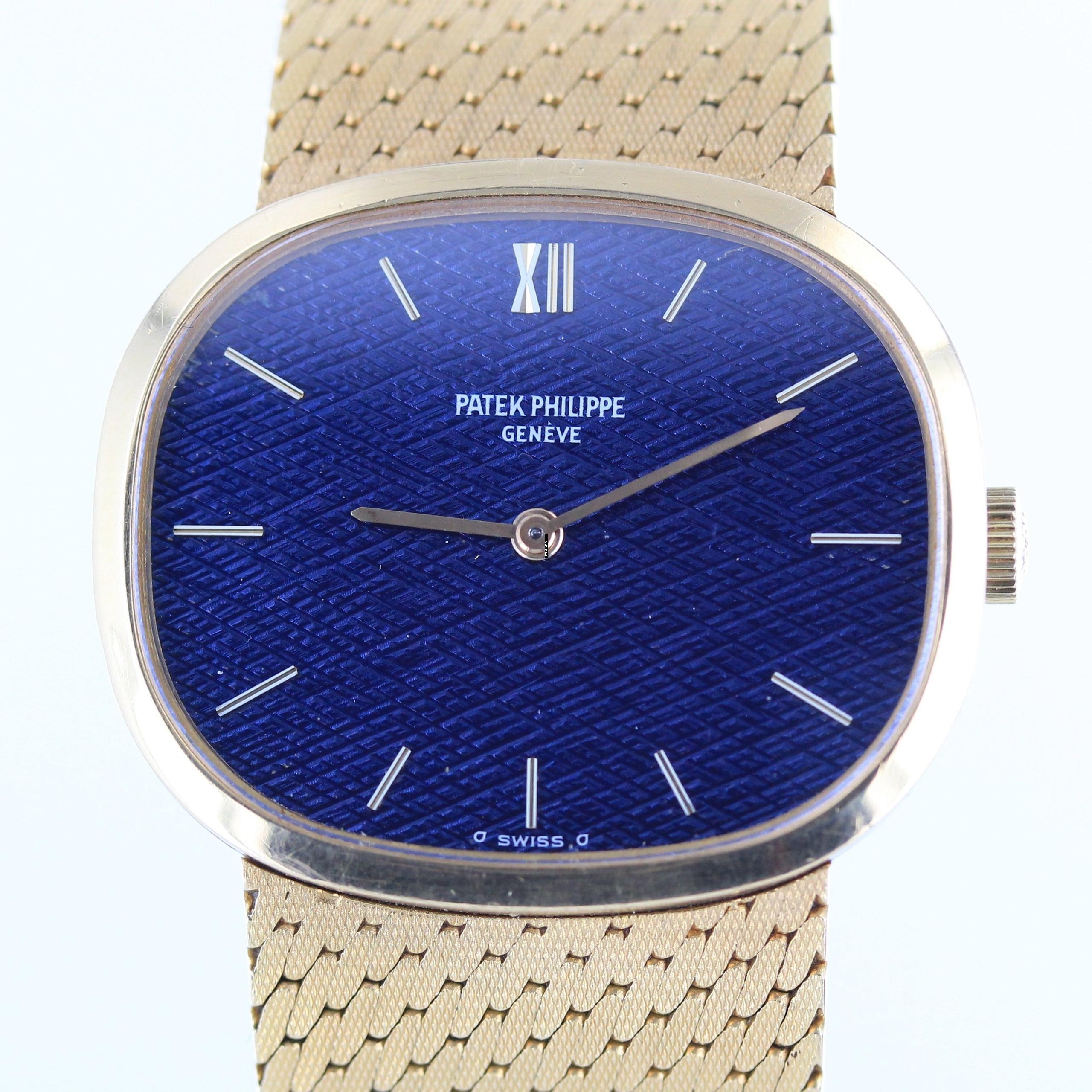 Patek Philippe Ellipse d'Or VINTAGE//BLUE LINEN DIAL//18KT YELLOW GOLD//REF.3545/2 # IK