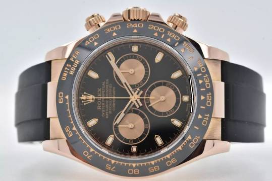  Rolex Daytona Cosmograph 18k Rose Gold 116515LN Rubber Strap Oysterflex LC100 
