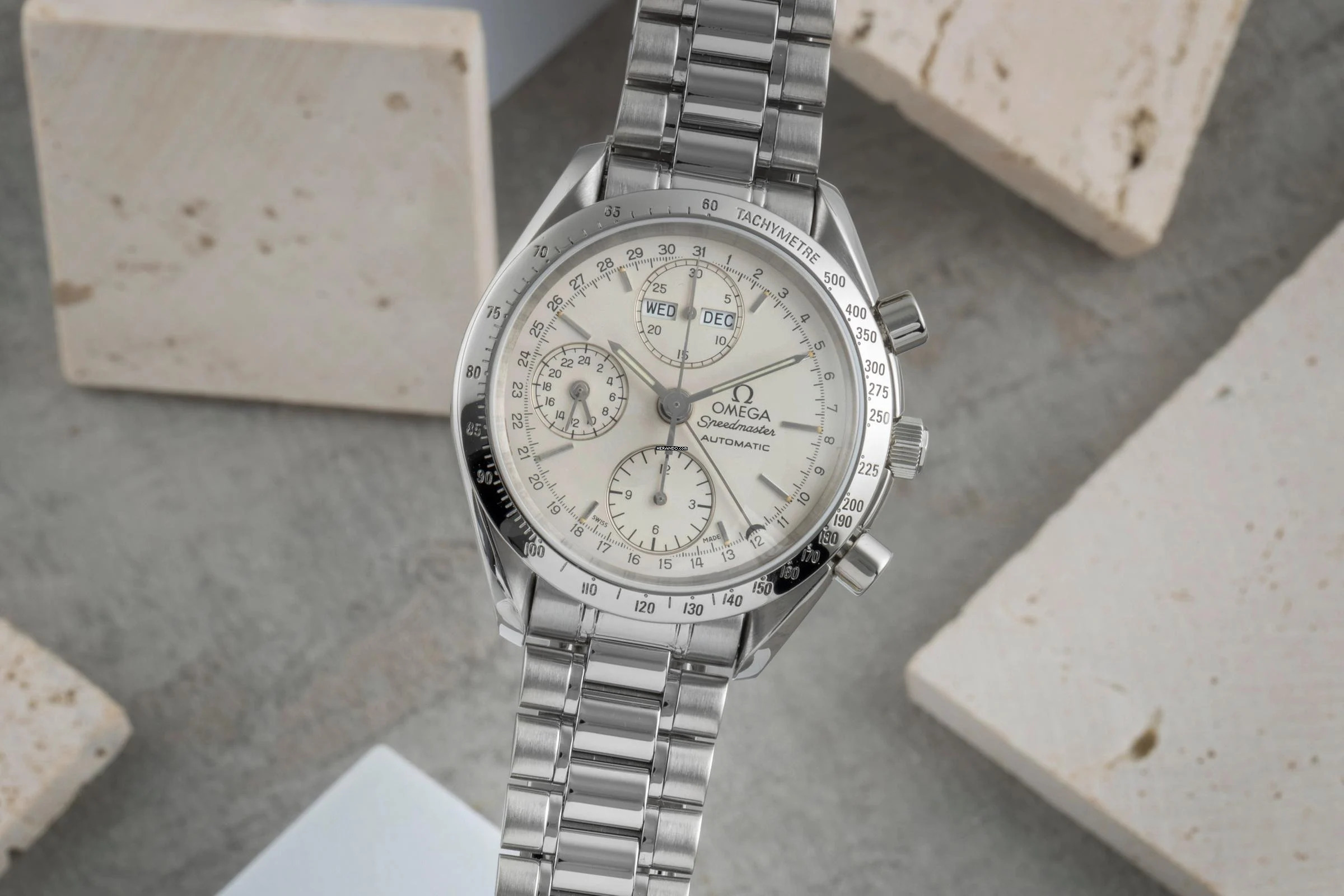 Omega Speedmaster Day Date Chronograph Automatik Stahl Herrenuhr Ref 3521.30.00