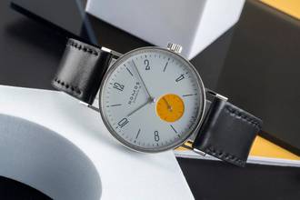 Thumbnail von NOMOS Tangente Stahl Handaufzug Herrenuhr Super 30 Sonnengrau B&P 2004