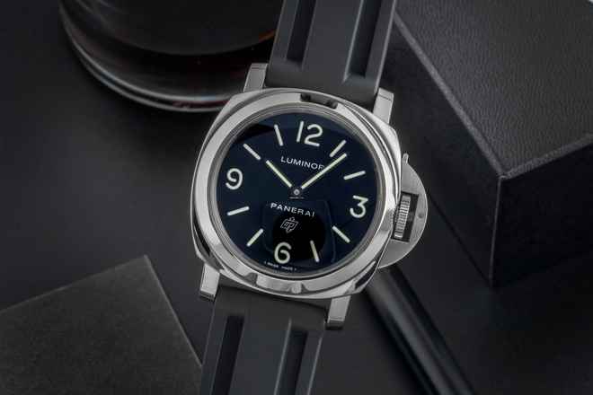  Panerai Luminor Base Logo 44 Stahl Handaufzug Herrenuhr Ref. PAM00000 B&P 2015 