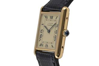 Thumbnail von Cartier Tank Vermeil must Tank GM Vermeil Ivory Dial Silber Herrenuhr Medium Handaufzug