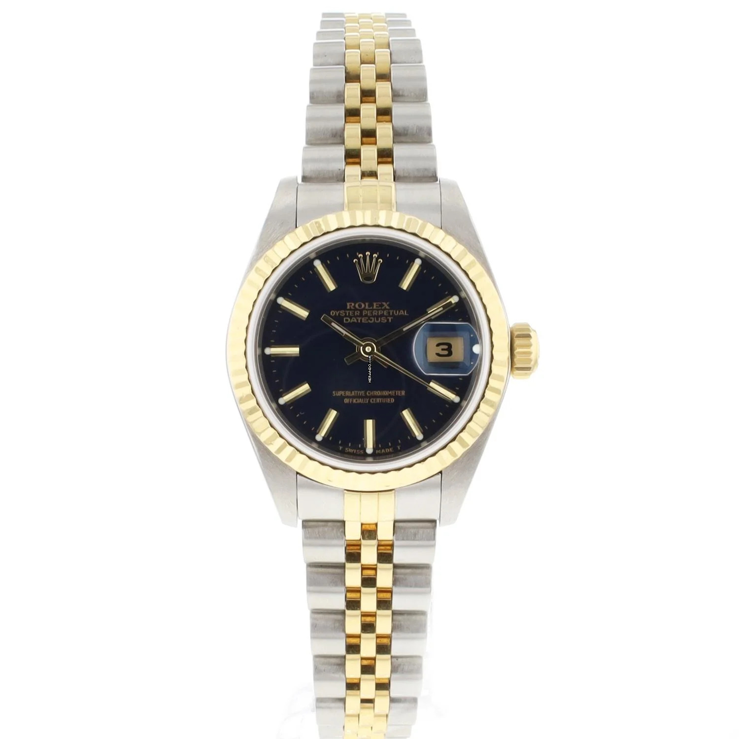 Rolex Lady-Datejust 26 Steel/Gold Jubilee Blue Opticolor Dial Service '25