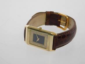 Thumbnail von Jaeger-LeCoultre Reverso Classique Classic mit Onyx Pavee Diamonds Dial. Massiv 18K Gelbgold seltenes Onyx Pavee Diamant Zifferblatt