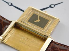 Thumbnail von Jaeger-LeCoultre Reverso Classique Classic mit Onyx Pavee Diamonds Dial. Massiv 18K Gelbgold seltenes Onyx Pavee Diamant Zifferblatt