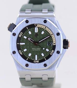  Audemars Piguet Royal Oak Offshore Diver green Dial unworn Khaki B+P 