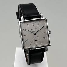 Thumbnail von NOMOS Tetra Glashütte Tetra Ref. 406 mit Stahlgehäuse Lederband plus Original Nomos Lederband (neu) Handaufzug Zifferblatt creme-weiß Original Box