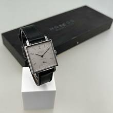 Thumbnail von NOMOS Tetra Glashütte Tetra Ref. 406 mit Stahlgehäuse Lederband plus Original Nomos Lederband (neu) Handaufzug Zifferblatt creme-weiß Original Box