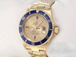 Thumbnail von Rolex Submariner Date 16618 2007 Sultan Gelbgold 750 Automatik Diamanten Saphir 18kt Yellow Gold Oyster-band Chronometer