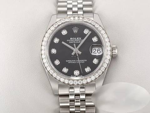  Rolex Datejust 31 31mm 178384 2011 Stahl Weissgold 750 Diamanten Stainless Steel 18kt White Gold Jubilé-band Chronometer Oyster Black Dial 