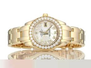 Thumbnail von Rolex Lady-Datejust Pearlmaster 29mm 80298 Gelbgold 750 Diamanten Perlmutt Automatik Gold