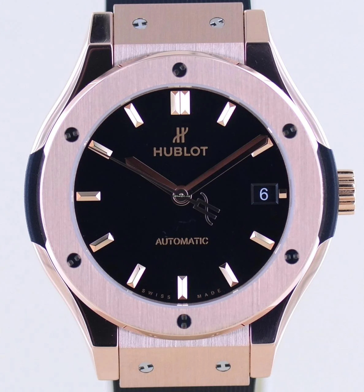 Hublot Classic Fusion 18K Roségold King Gold Automatic black dial 38mm B+P