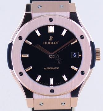  Hublot Classic Fusion 18K Roségold King Gold Automatic black dial 38mm B+P 