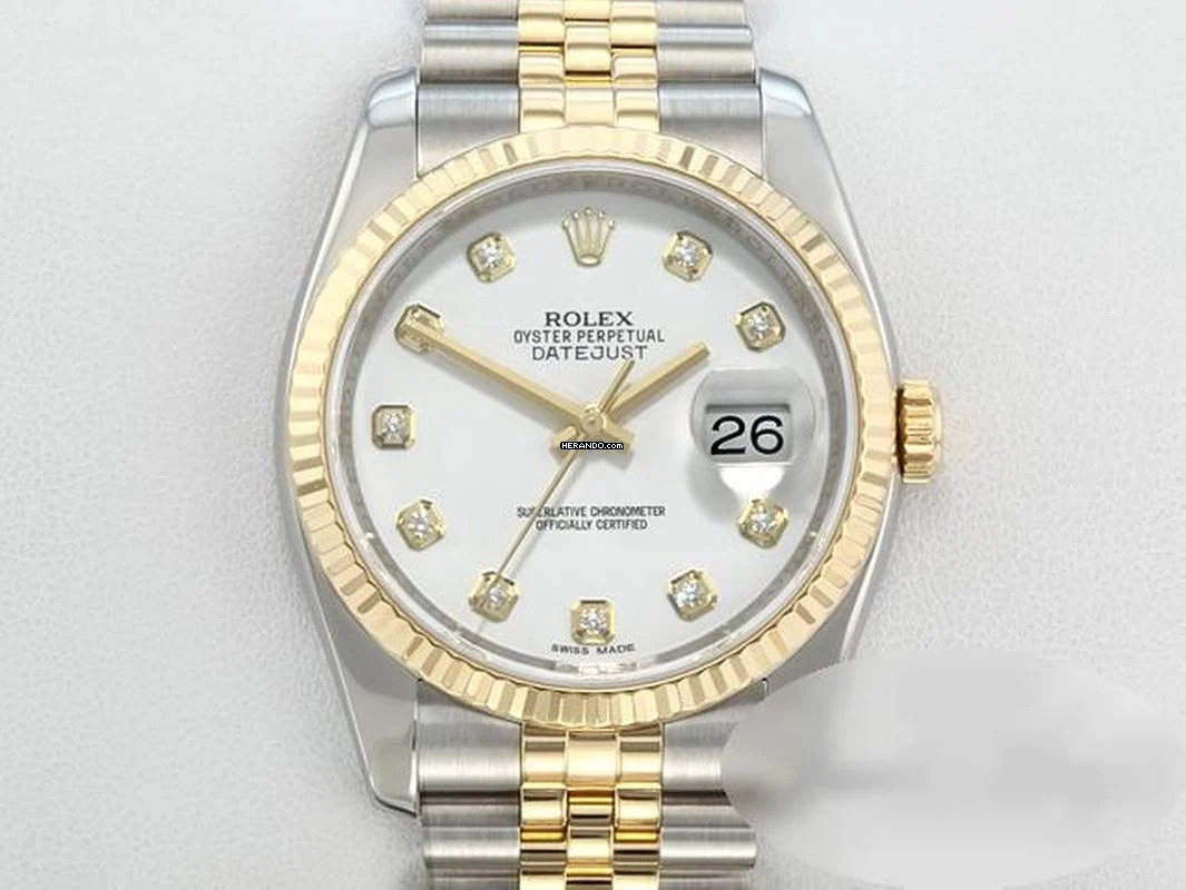 Rolex Datejust 36 36mm 116233 2013 Diamanten Stahl Gelbgold 750 Rolex-service 2025