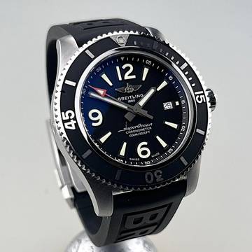  Breitling Superocean 44 Automatic A17367 Stahlgehäuse Kautschuk plus Stahlarmband ZB schwarz Full Set plus Original Breitling Stahlarmband 