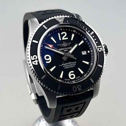  Breitling Superocean 44 Automatic A17367 Stahlgehäuse Kautschuk plus Stahlarmband ZB schwarz Full Set plus Original Breitling Stahlarmband 
