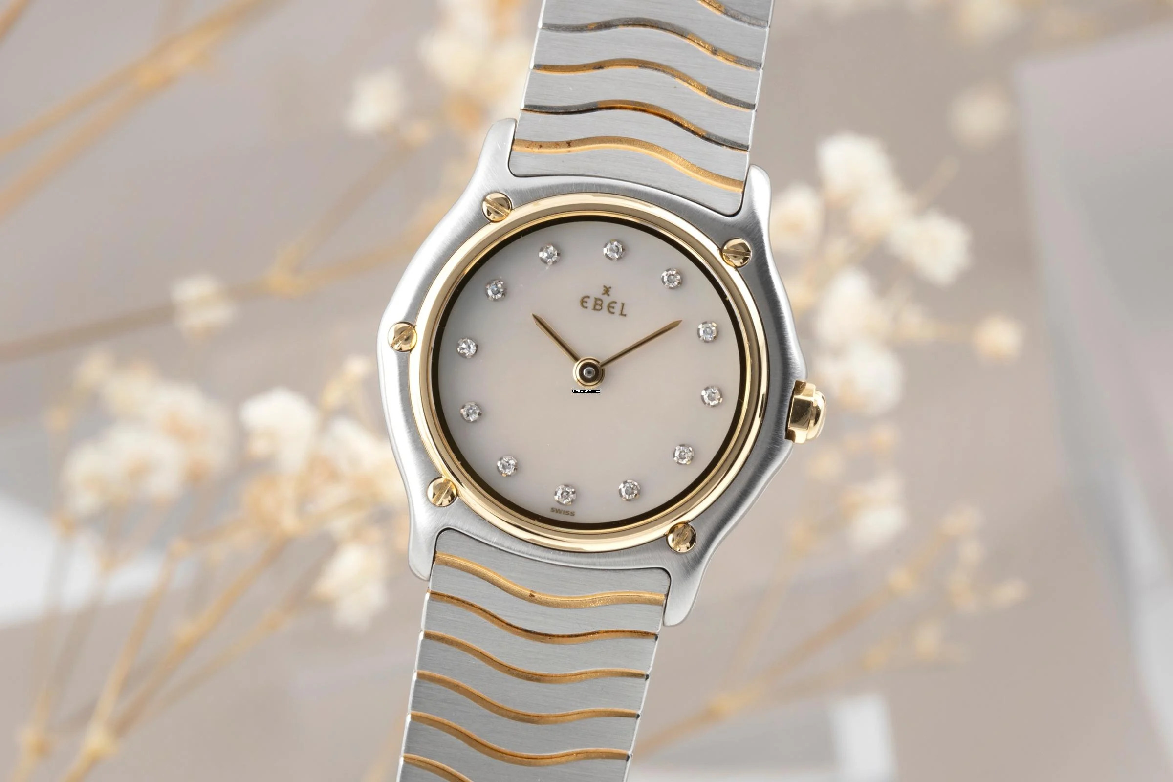 Ebel Classic Wave Lady Stahl / Gold Damenuhr Diamonds Ref. E1090121 Box