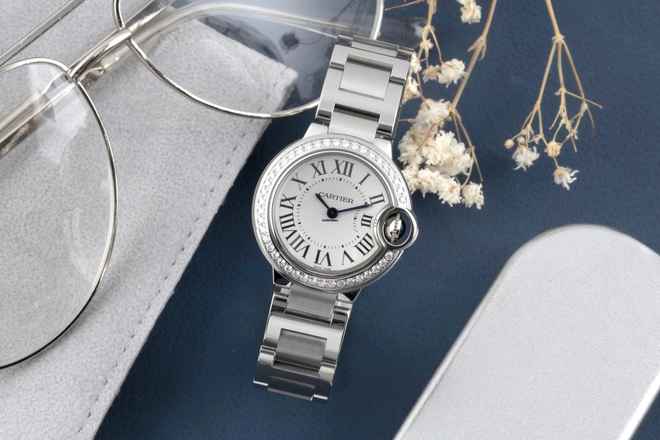  Cartier Ballon Bleu 28mm de Cartier Stahl Quarz Damenuhr Ref. W4BB0015 Papiere 2019 